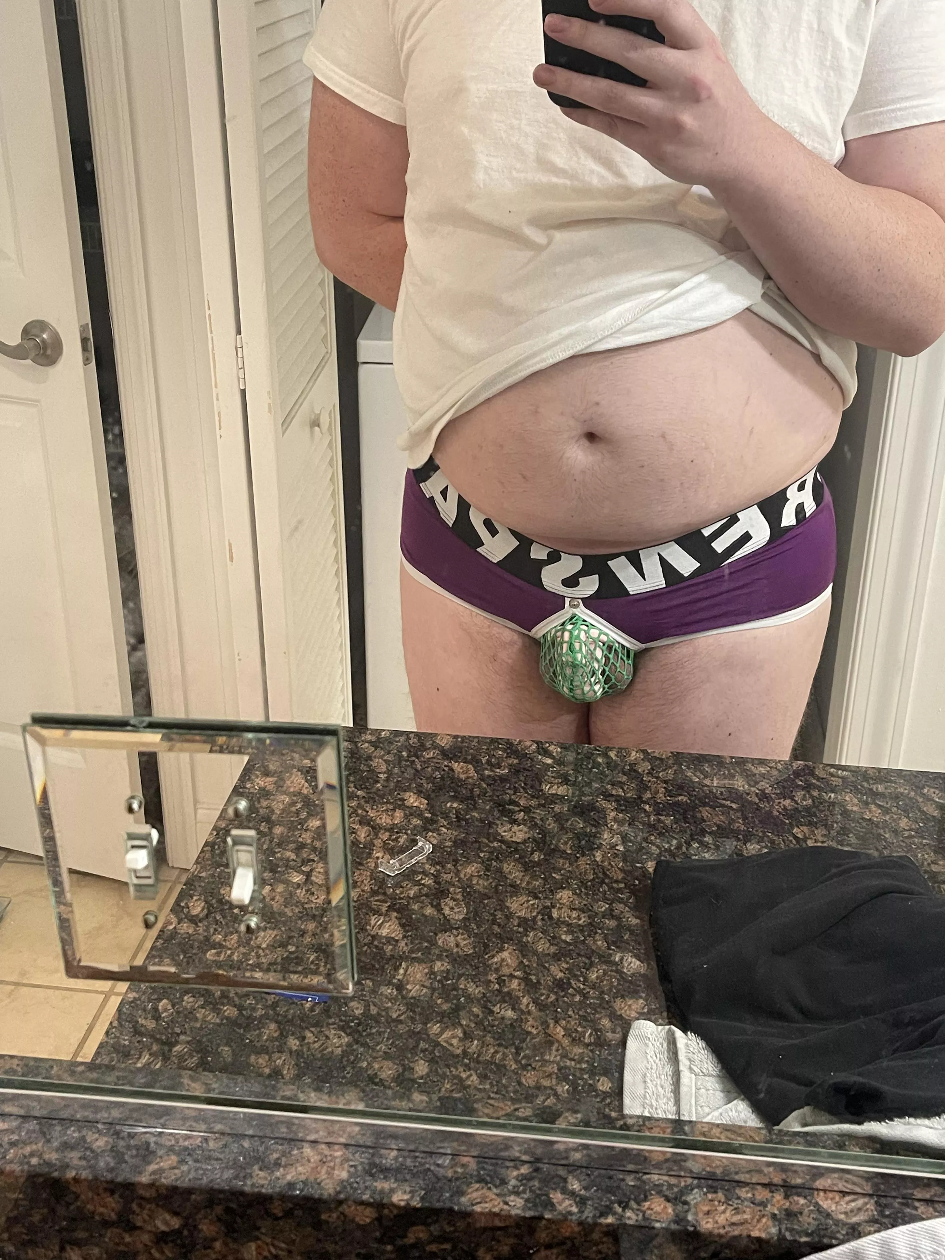 Thoughts on good creative clothing/underwear to wear in chastity? Not so much for feminization, just to wear around the house. 