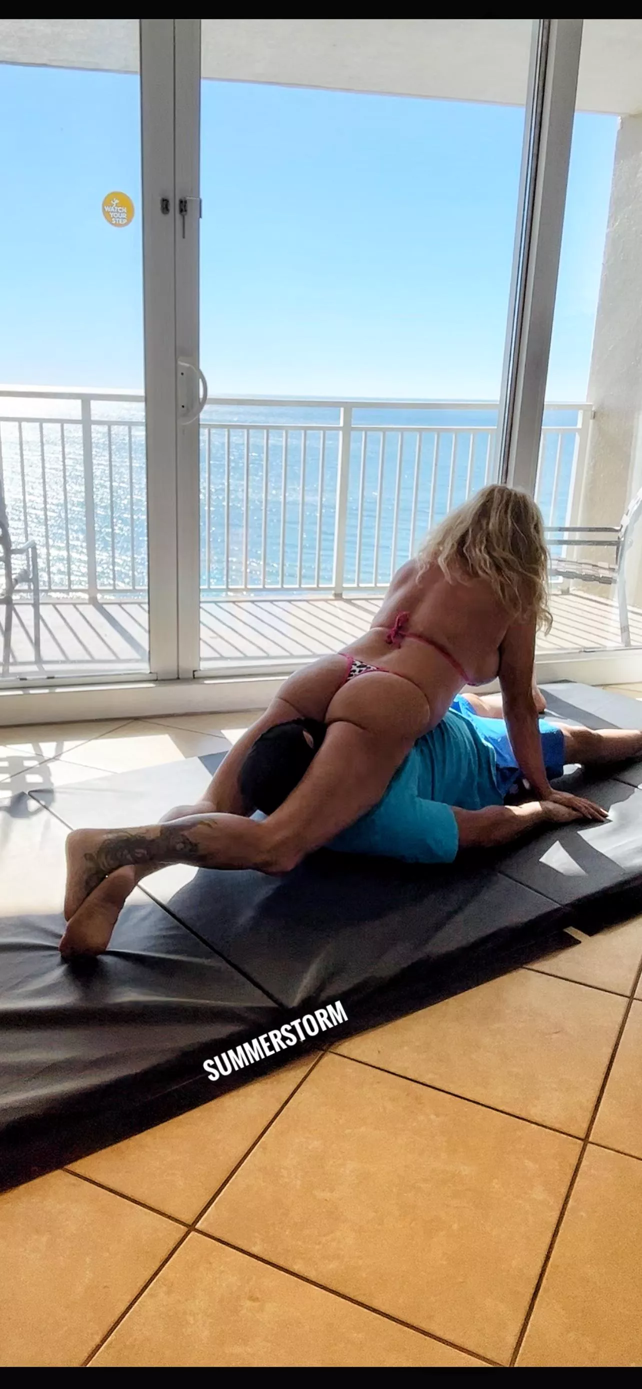 Bet he is enjoying his view being squeezed in his Panama session