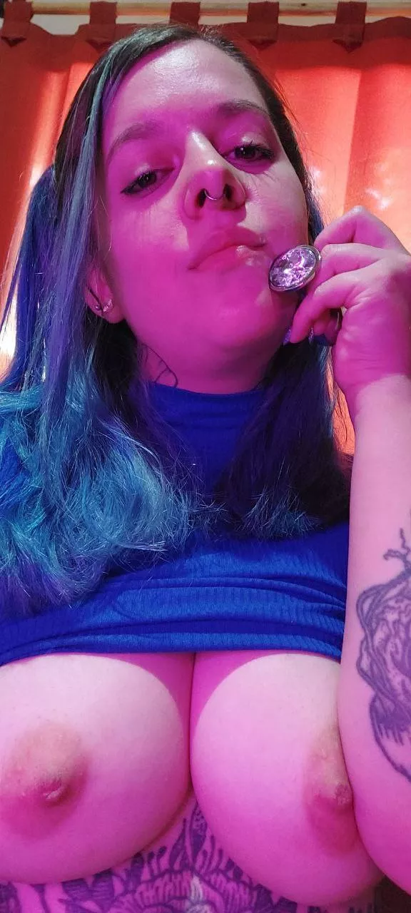 Blue haired goths really know how to have fun