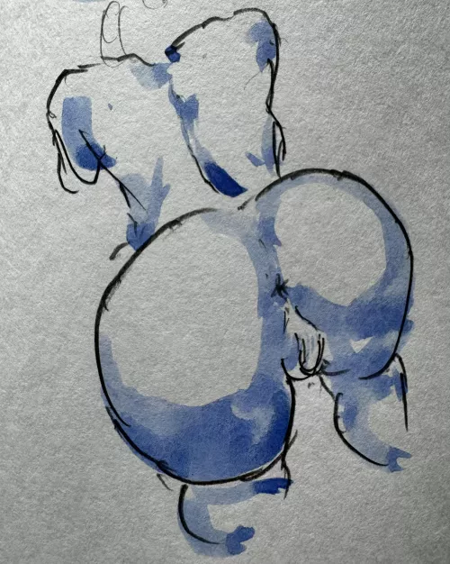 Blue, watercolor by me