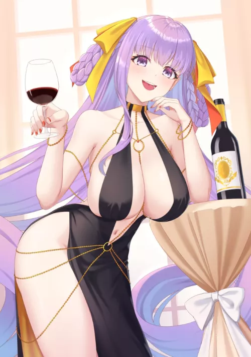 Glamorous BB with a glass of wine (huangyouxingren)