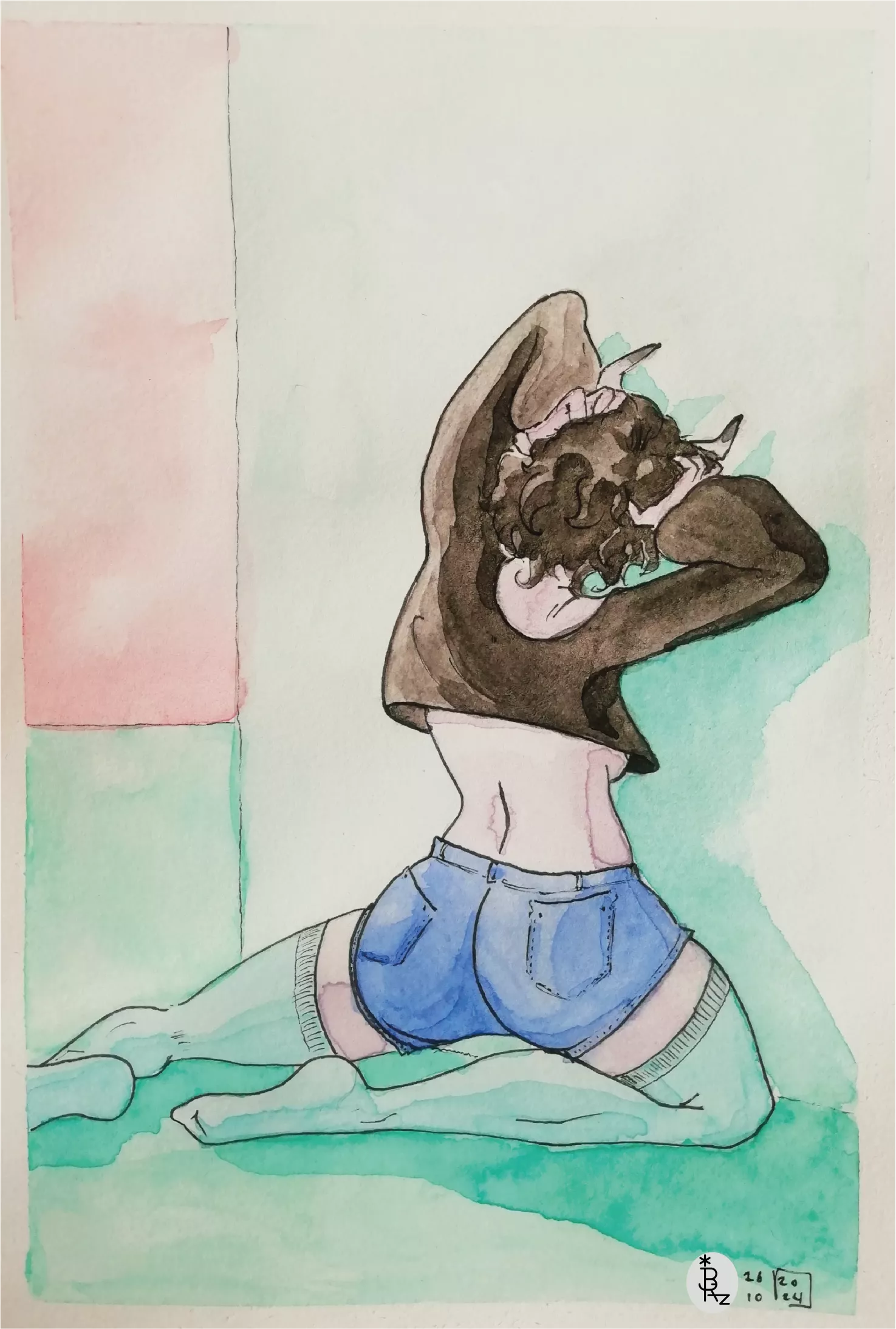 Had to make a phonecall. Then exteriorized the anxiety through what I'm good at, drawing nice vanilla succubus. This is a vanilla succubus expressing my vision of a phonecall. (anxiety)