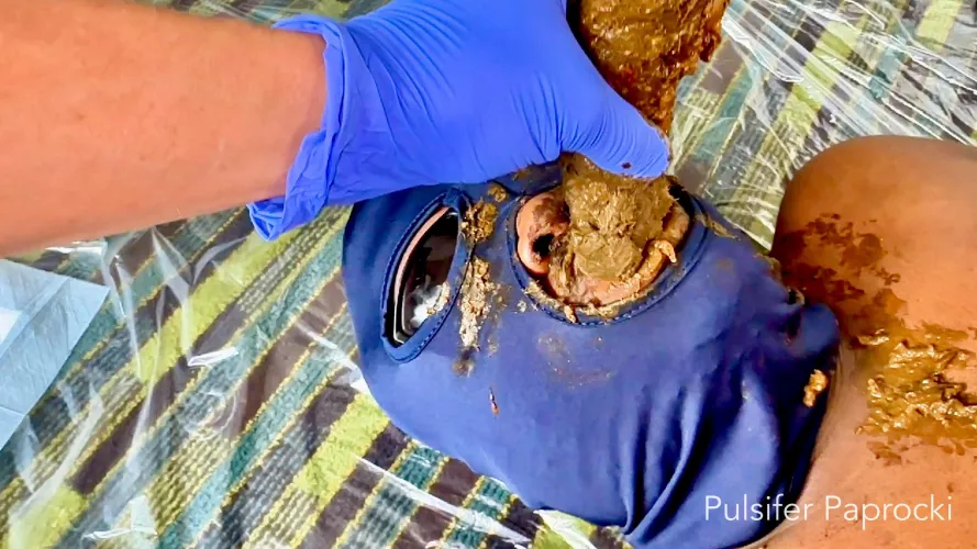 Hand feeding my toilet slave a brick of shit