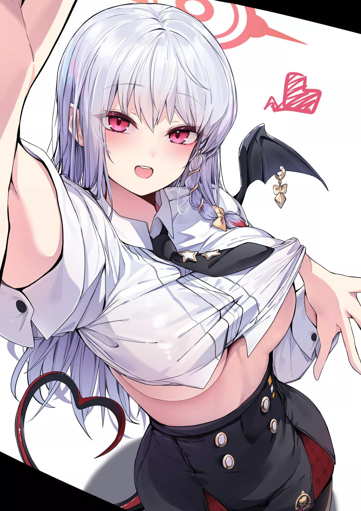 Haruna about to show her boobs