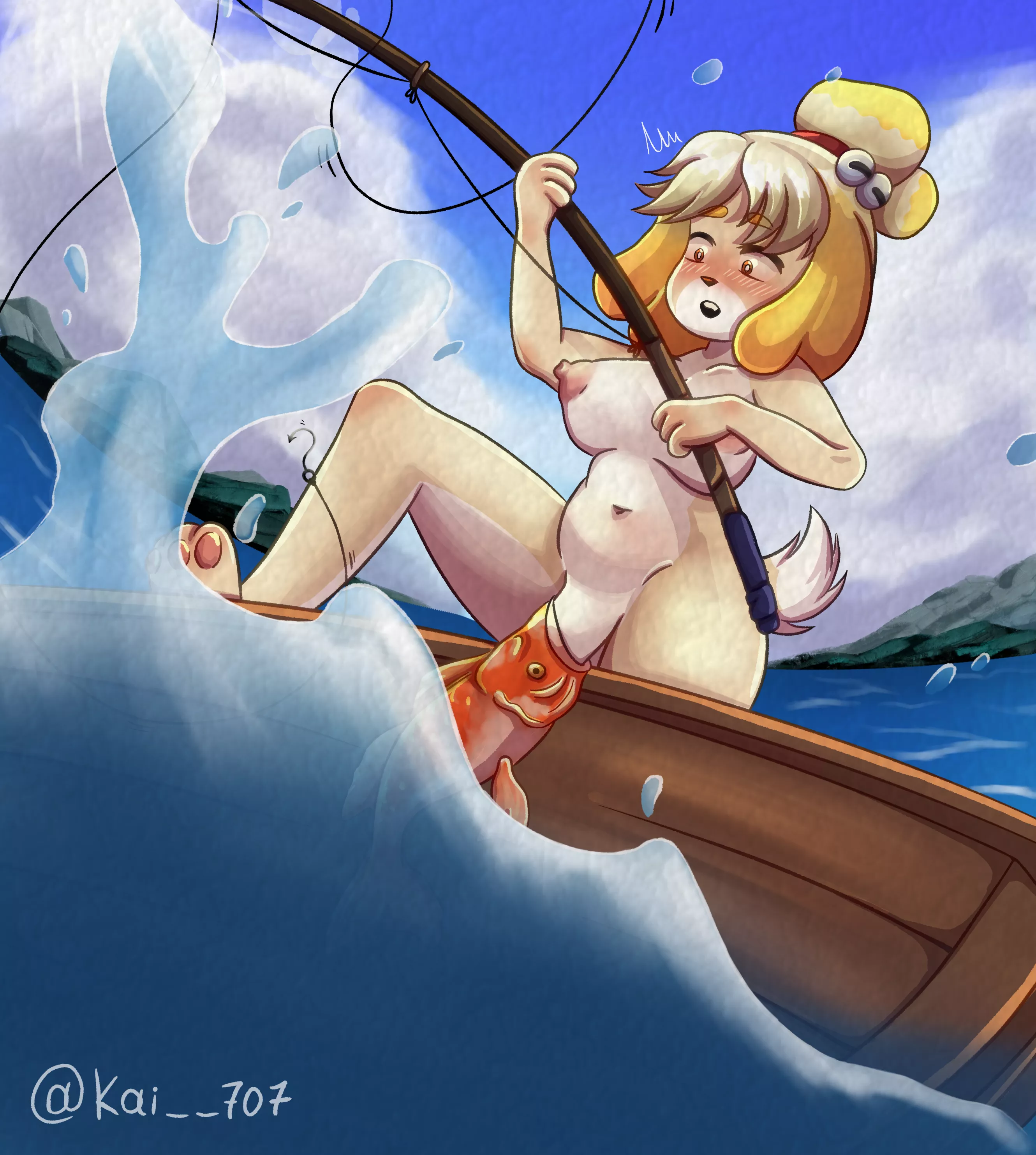 Isabella goes fishing (by me)