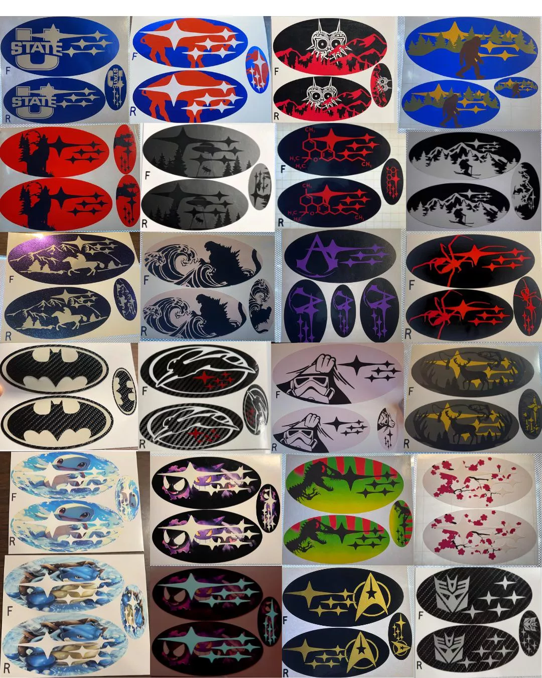 I’ve seen a lot of people looking for custom emblem overlays, I make custom overlays if any would be interested in a set! Mostly do Subarus, but I can do pretty much any car with a solid emblem! Here’s some of my favorite designs I’ve done so far, 