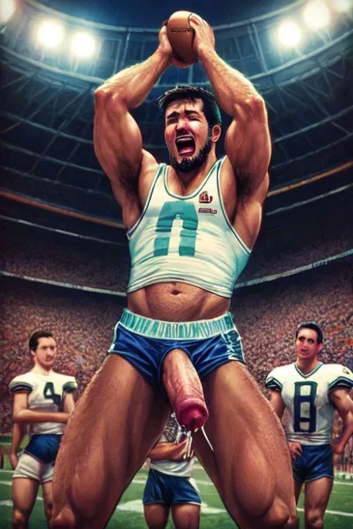 Just scored a touchdown in an exciting game - ai