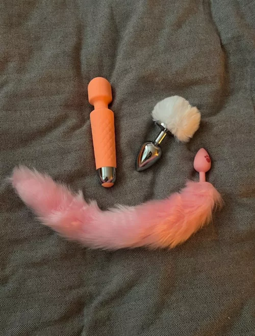 my first tail plugs! can’t wait to try my new toys 🤭🤍