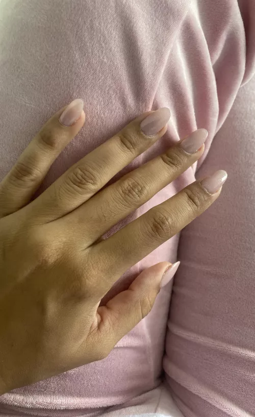 My new pink set is very tender for a handjob