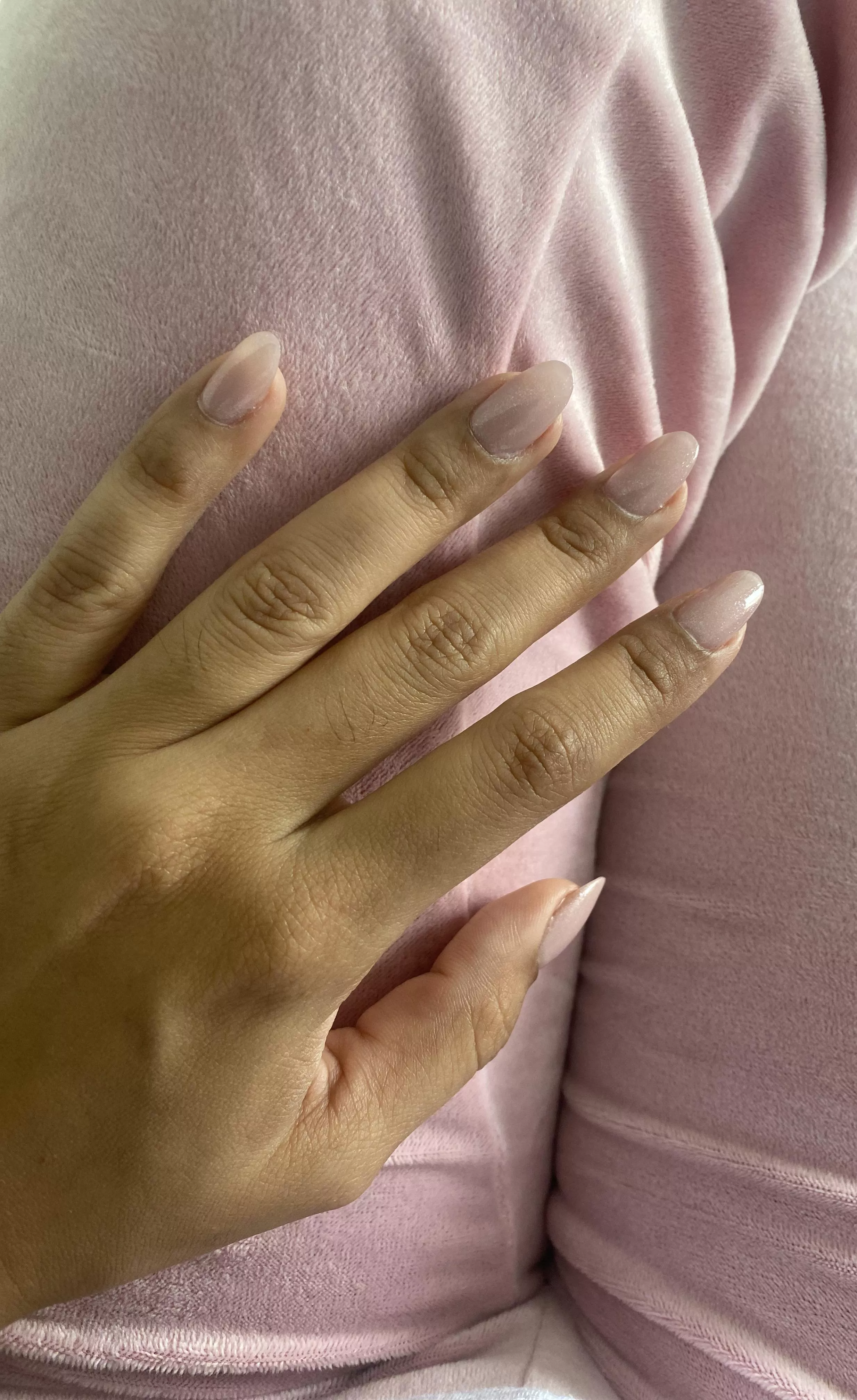 My new pink set is very tender for a handjob