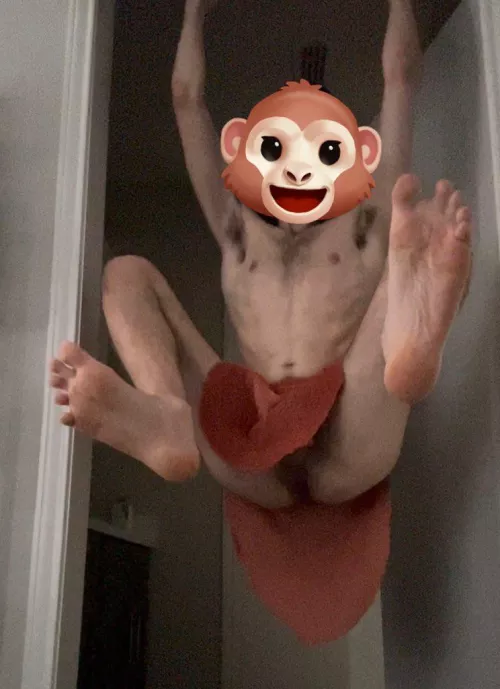 tarzan likes to show off his feet while swinging 🐾