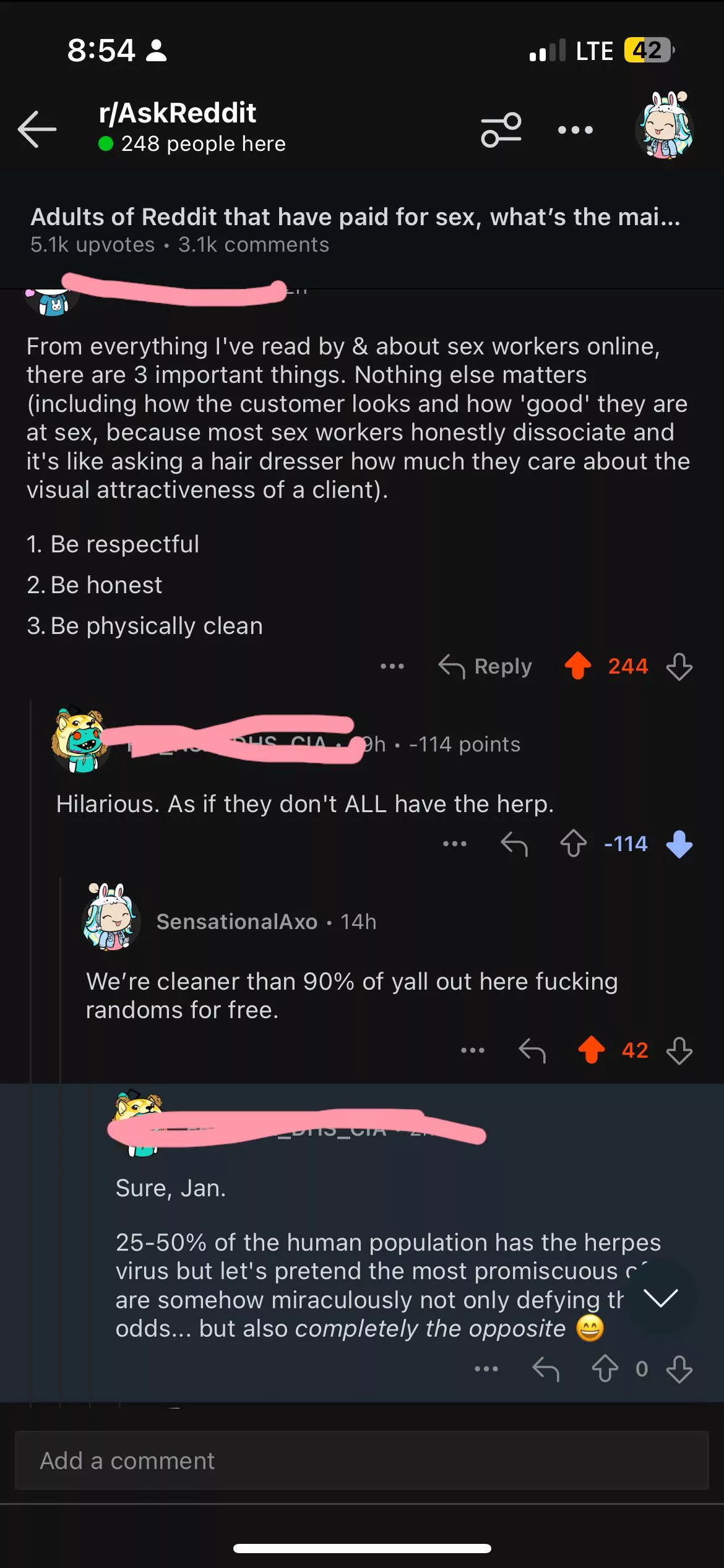The amount of civvies who think we’re all infected is crazy 😂 I can guarantee, every SW you know is cleaner than your elementary school teacher. Dipshits. 