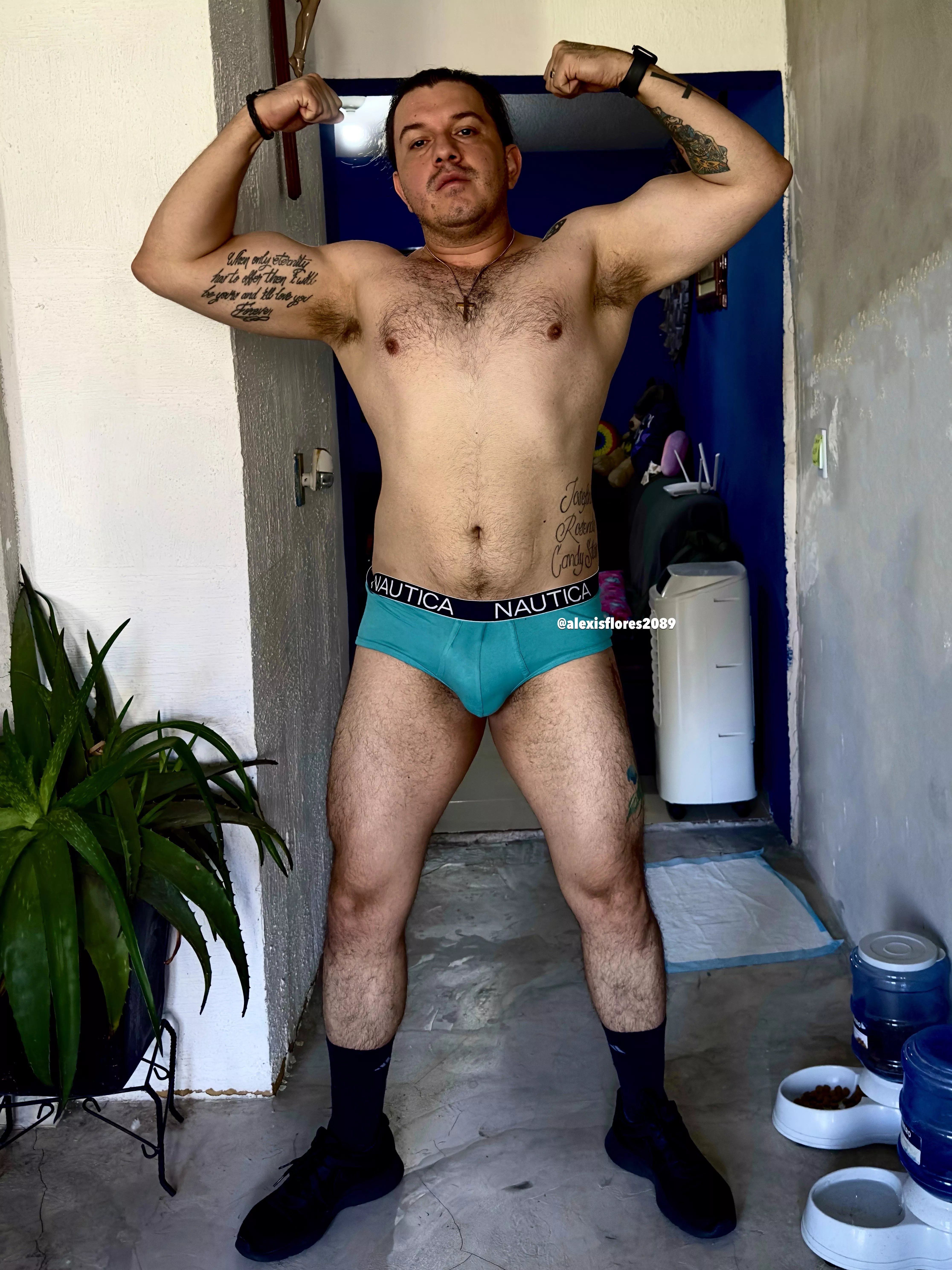 After workout really sweaty 