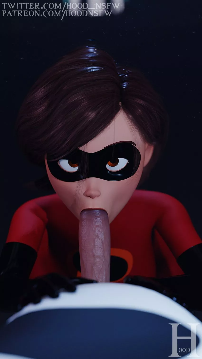 Helen Parr eye contact blowjob (sfm hood )