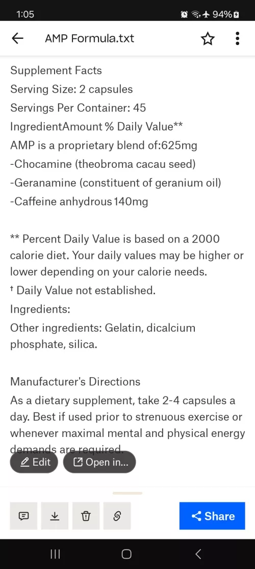 Original AMP by Patrick Arnold (educated ratio guesses)