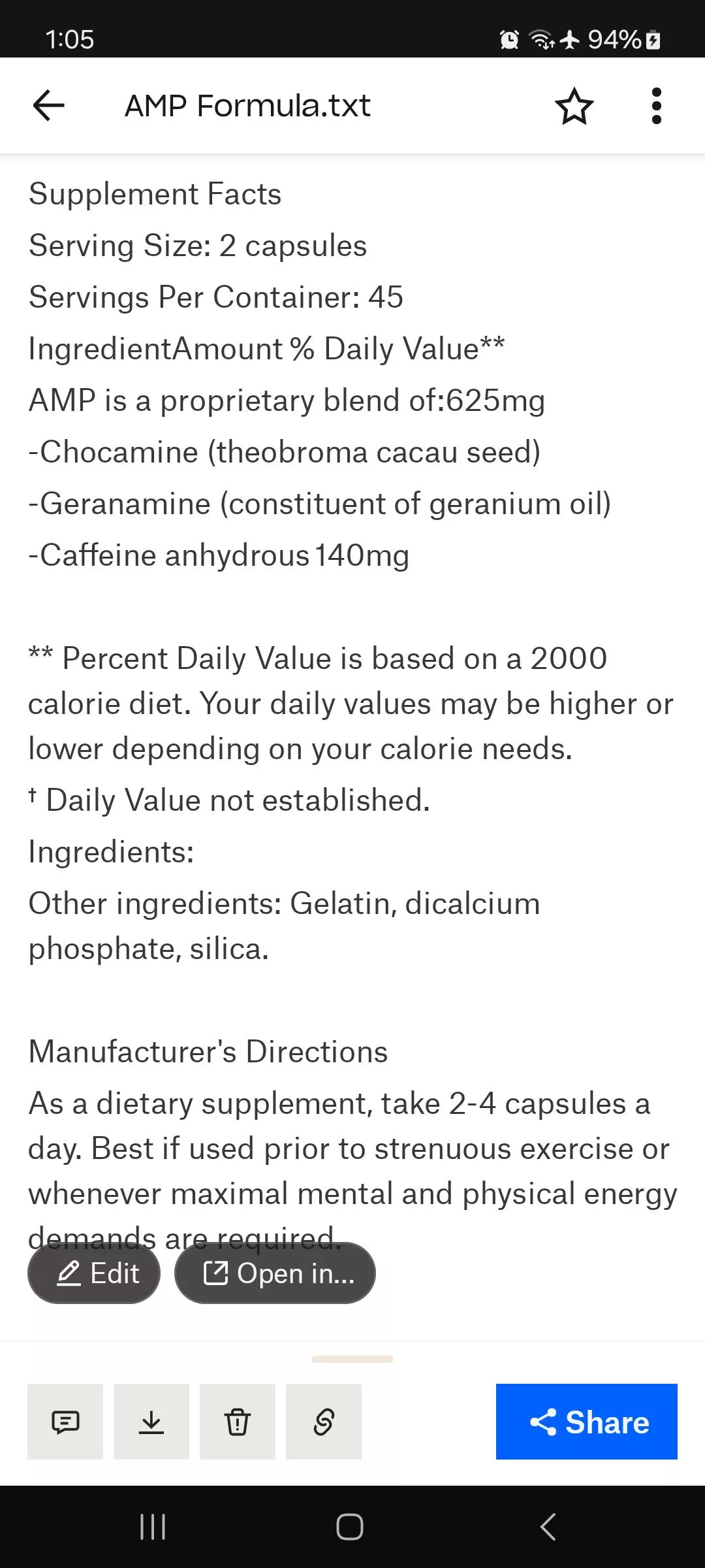 Original AMP by Patrick Arnold (educated ratio guesses)