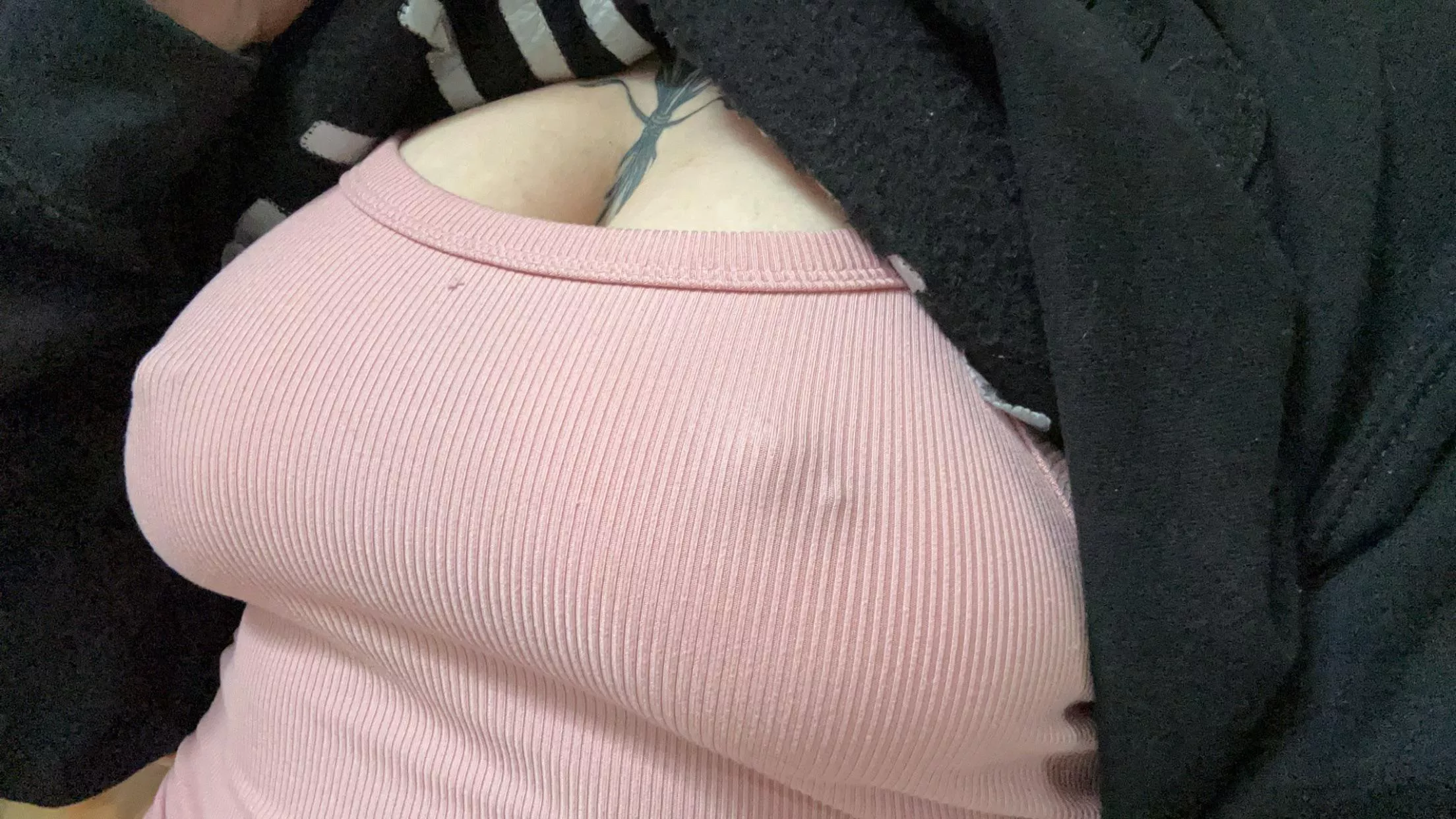 Pokies under my sweatshirt 