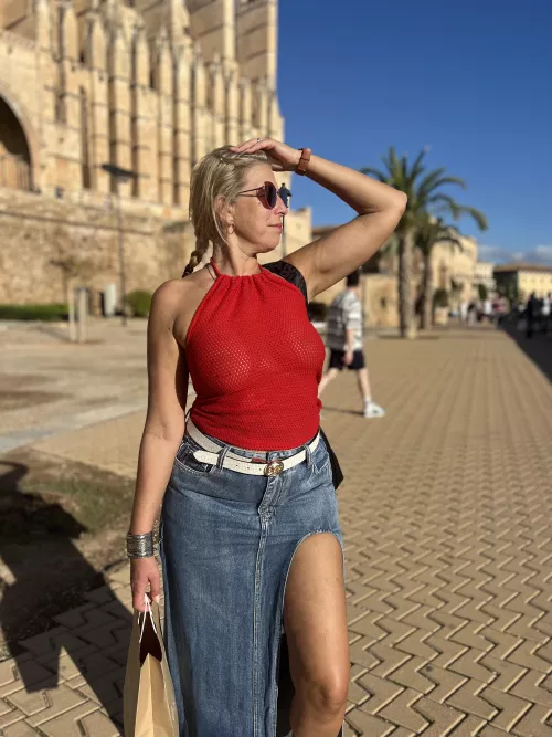 Sheer milf in the city