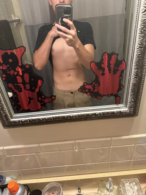 Stripping down for my shower, anyone wanna wash my back?🤭