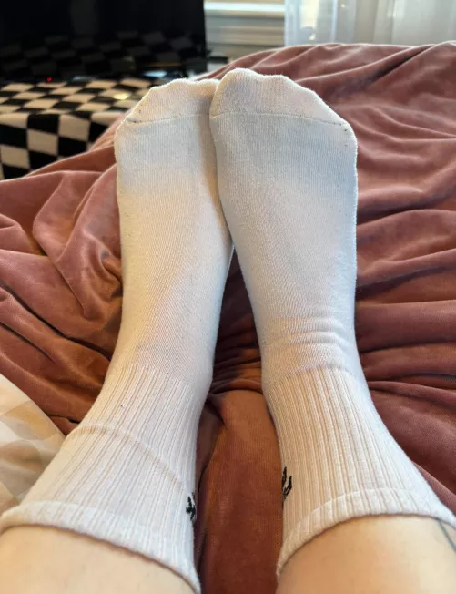 anyone a fan of white cozy socks on soft feet?