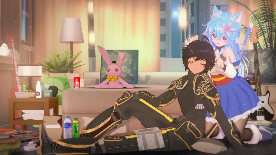 Cat Girl takes care of her Husband 