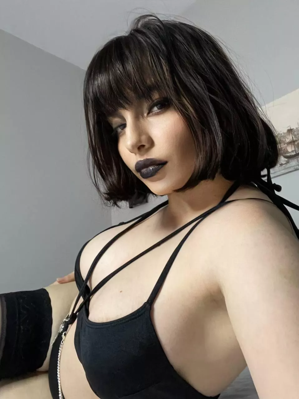 Come rip these bra off and suck all of my goth tits in your mouth  