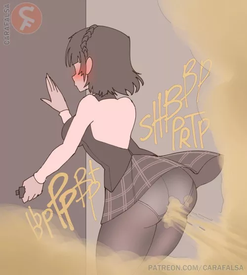 Leaving the room with a surprise (CaraFalsa)