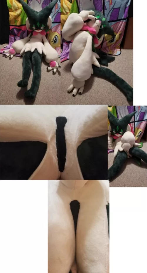 Recently commissioned NSFW fuckable giant huge life size female anthro Pokemon Meowscarada cat girl with useable pussy with clit plus anus