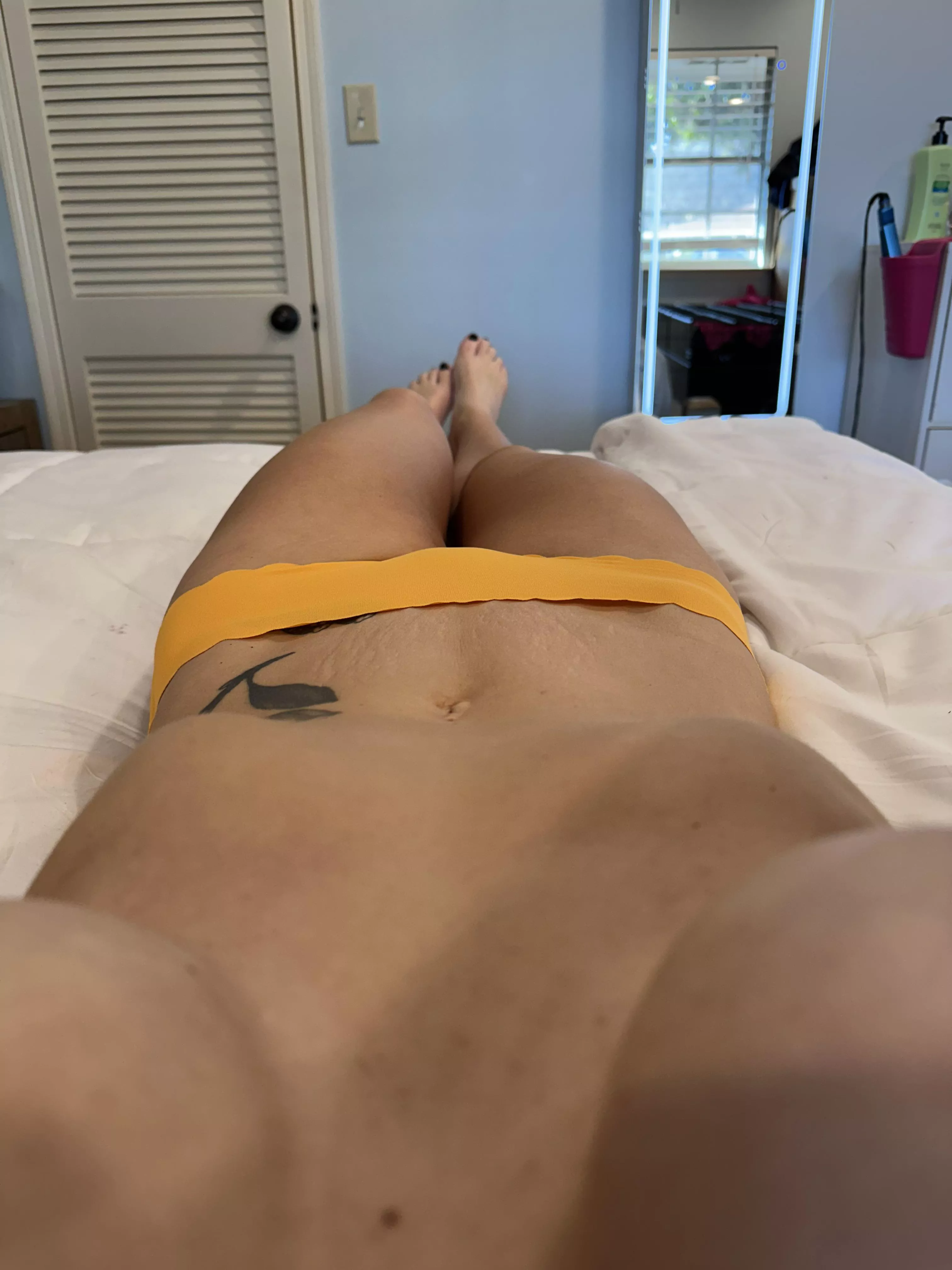 The POV of me waiting in bed for you