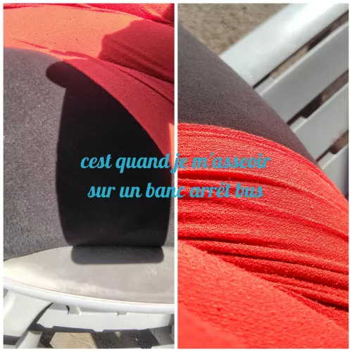 when I sit on a bus stop bench