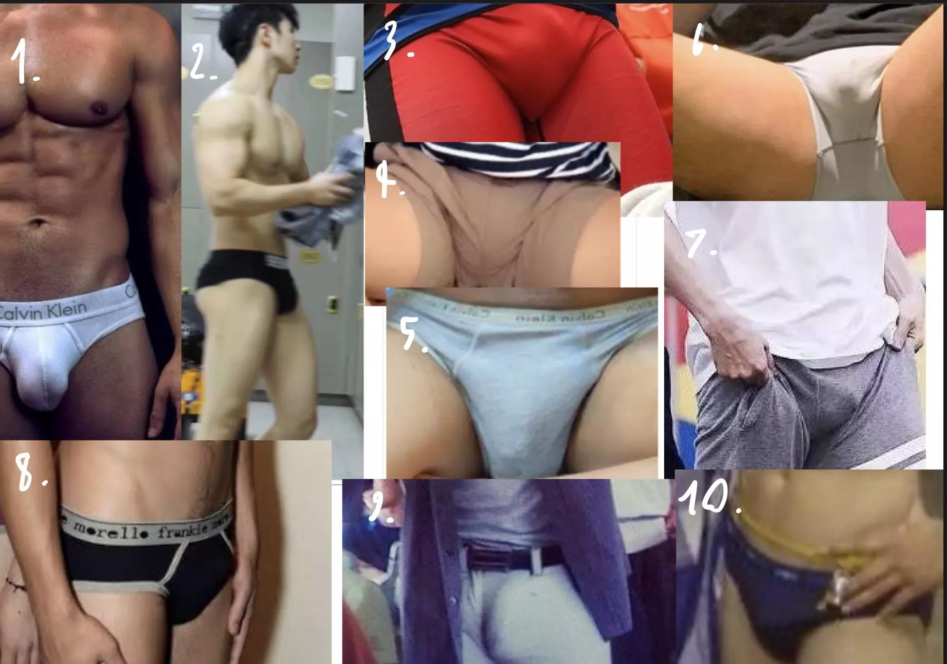 Who do you think is the largest bulge to smallest(from image 1-10)