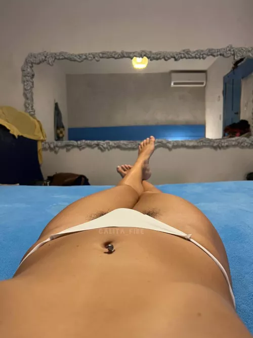 Cum on my belly and watch it running down to my bush while you're sucking on my tits