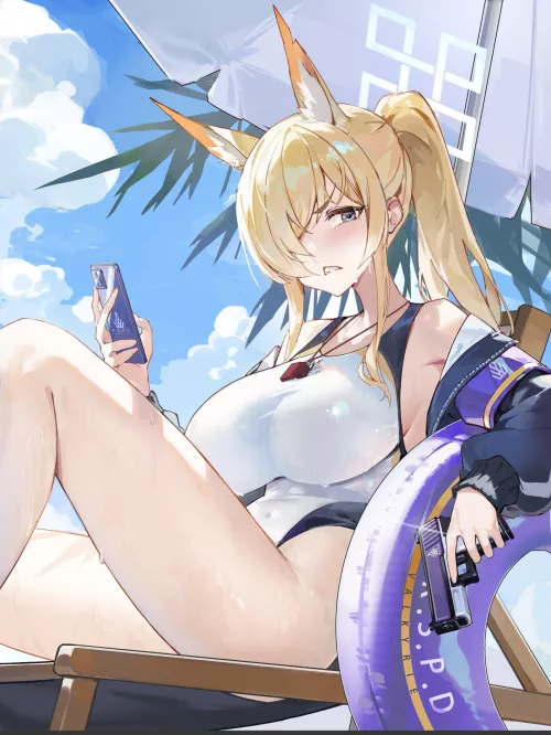 Disappointed Kanna on her phone 