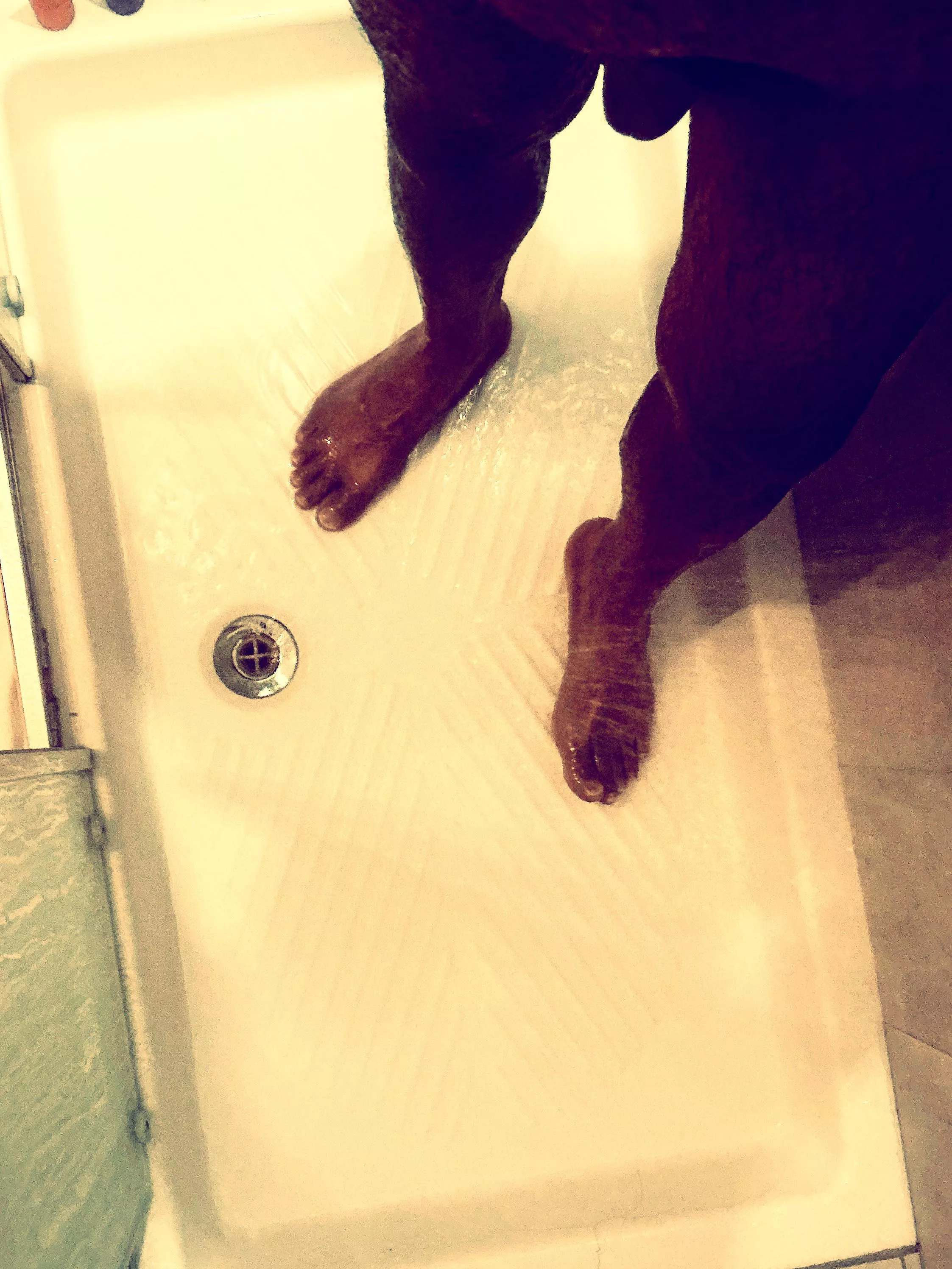 Hotel shower after a long day of walking around Rome 