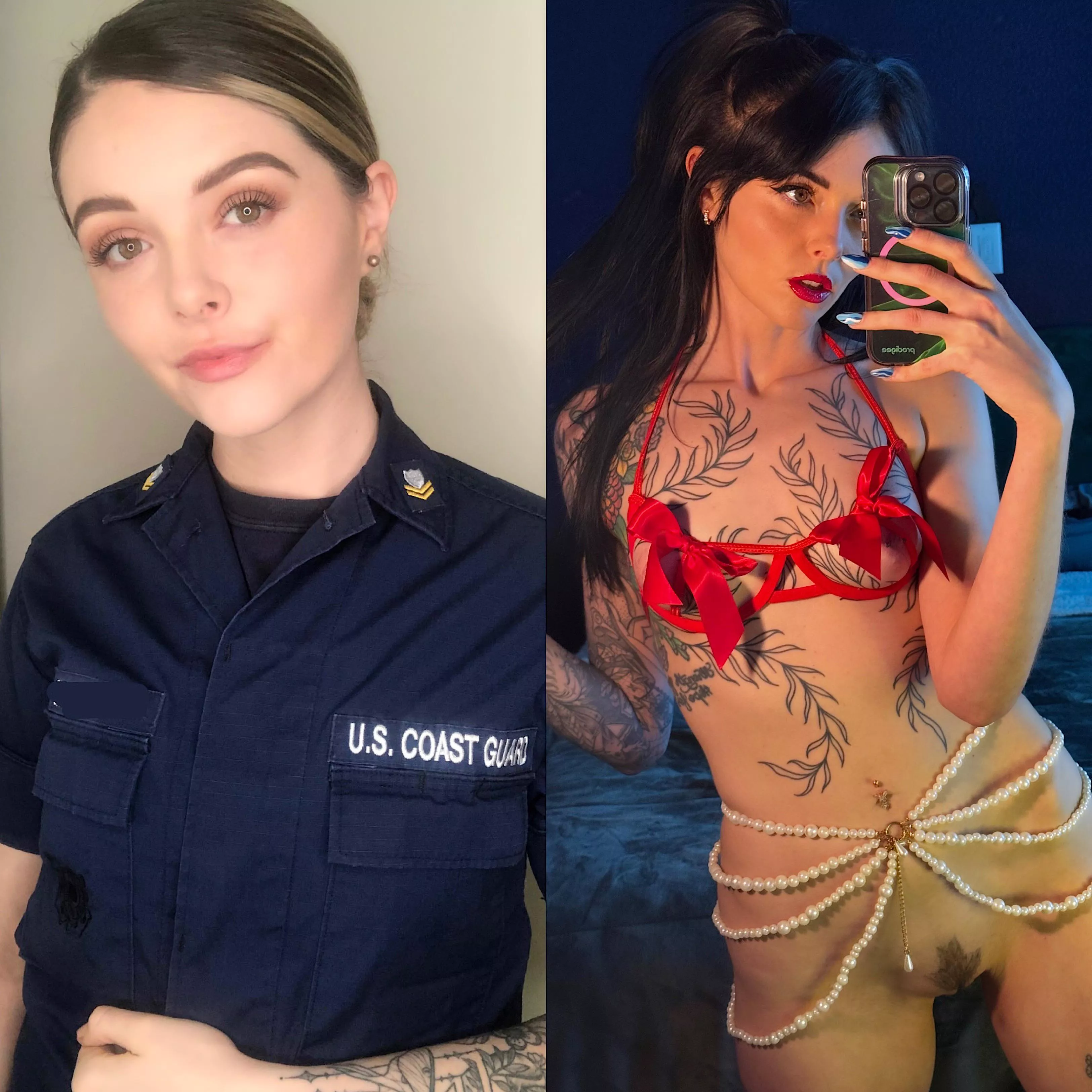 I look so sweet & innocent until I take my uniform off 