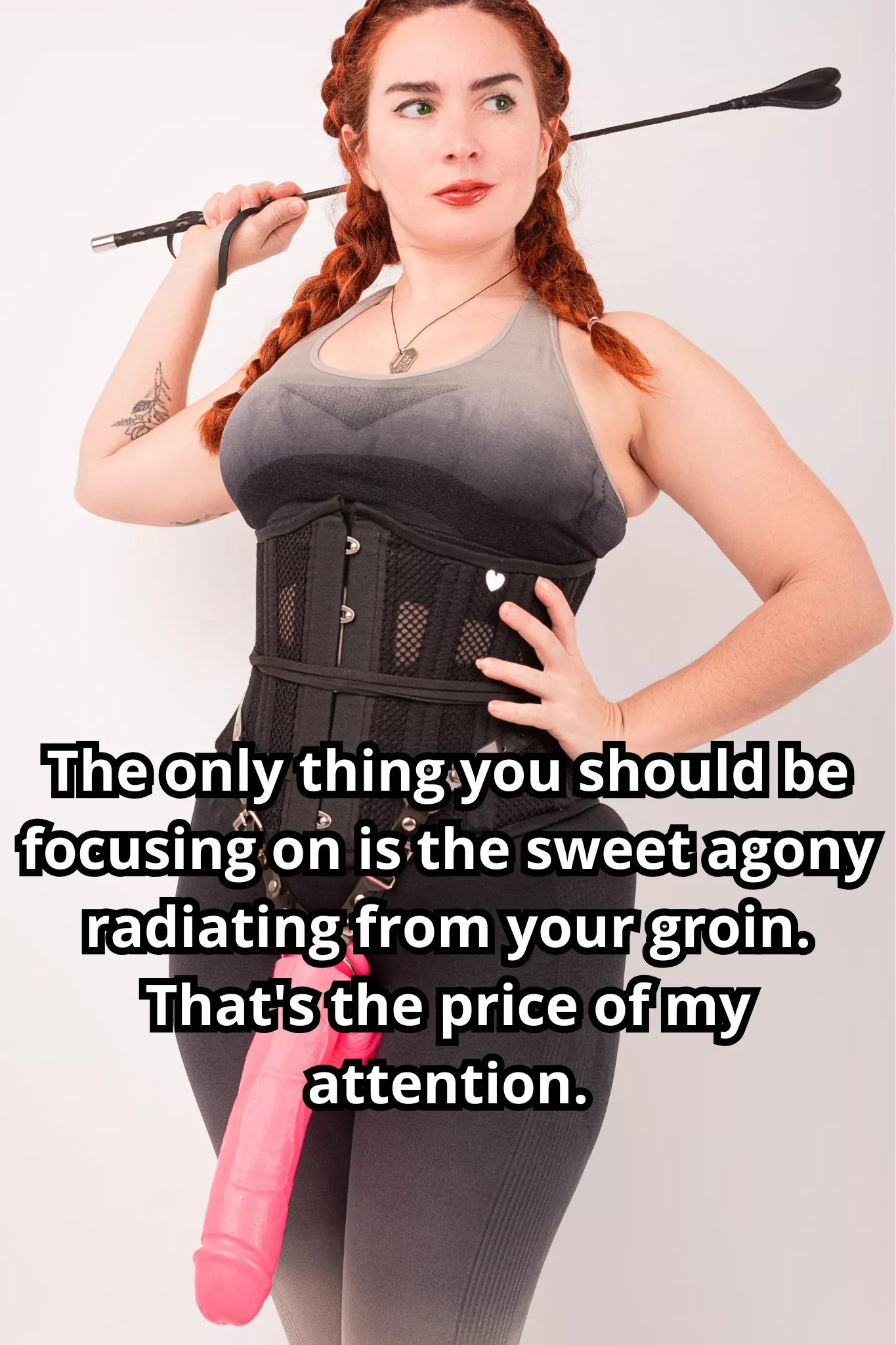 I love the way your body tenses up when I bring the crop down on your balls. Your discomfort is my delight.