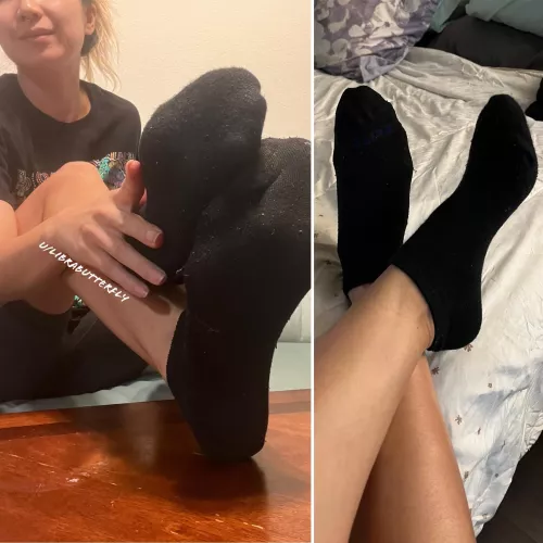 Mix matched black ankle gym socks 💦🥵 [selling]