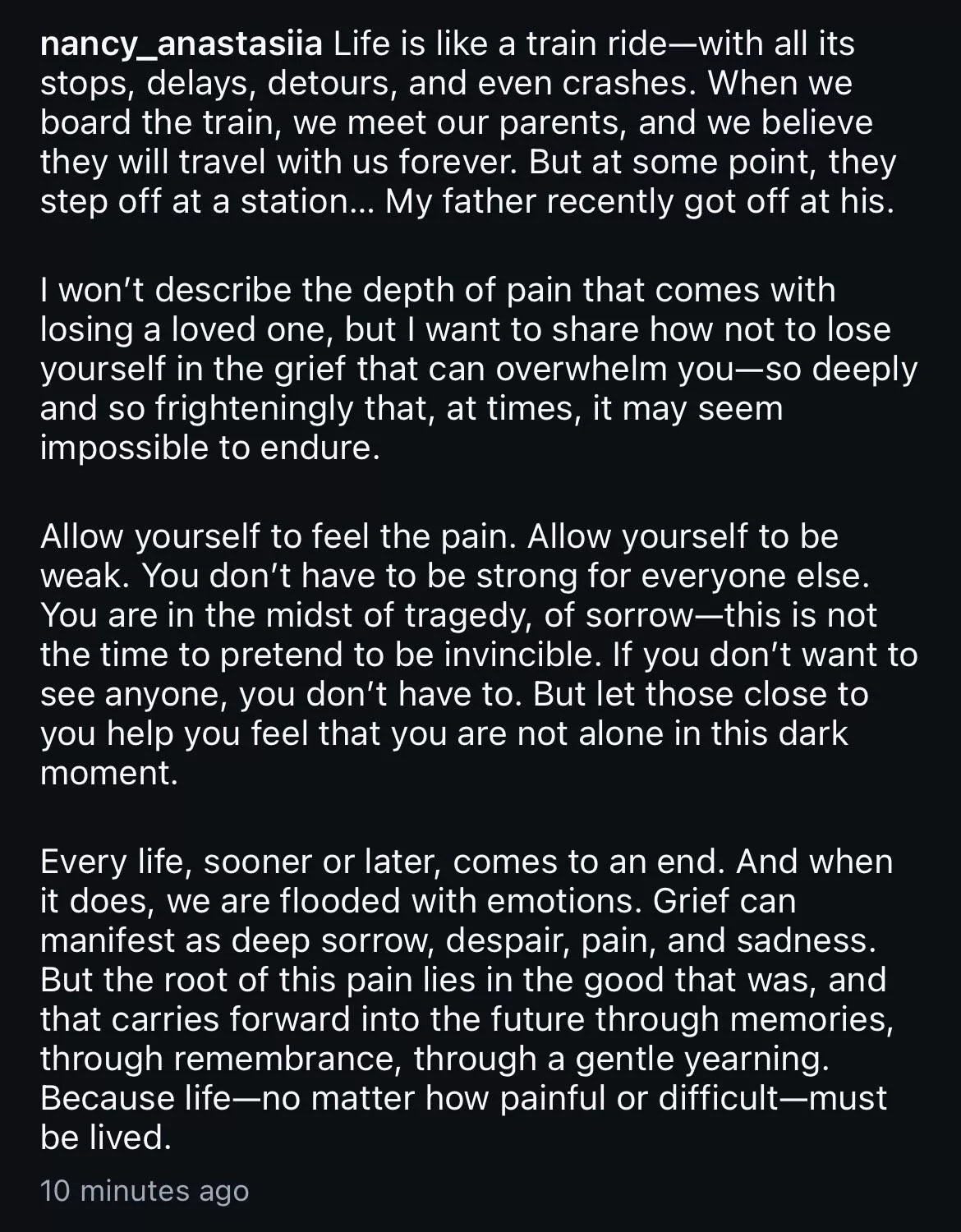 Nancy’s father has sadly passed away 🙏🏽