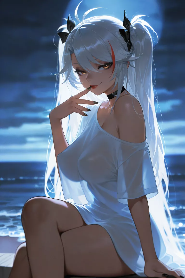 Prinz Eugen in a loose white shirt
