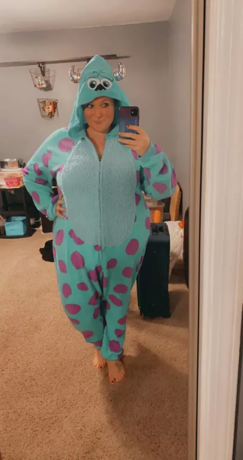 When it’s freezing, cozy onesie time! 