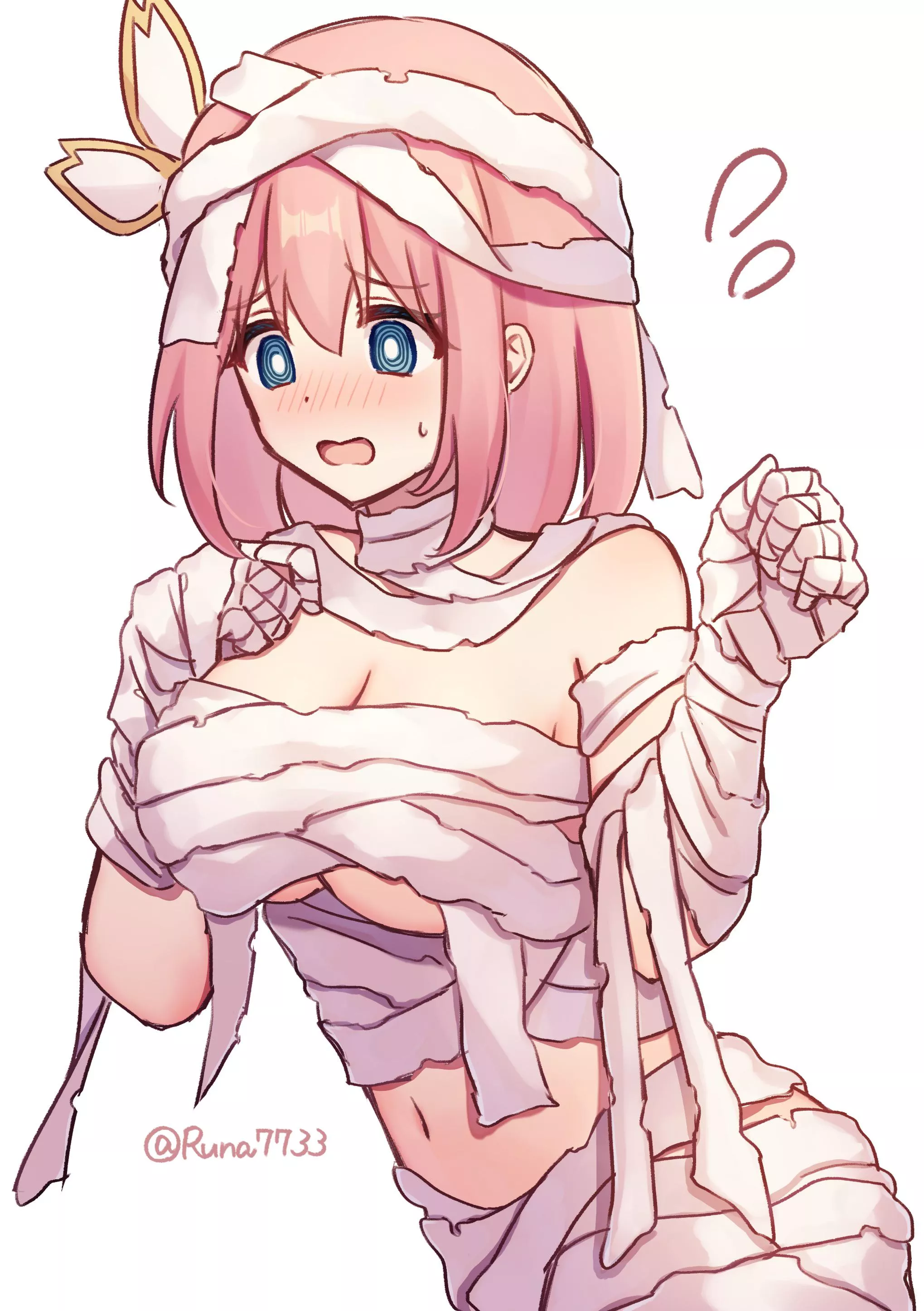 Yui as a bandage mummy