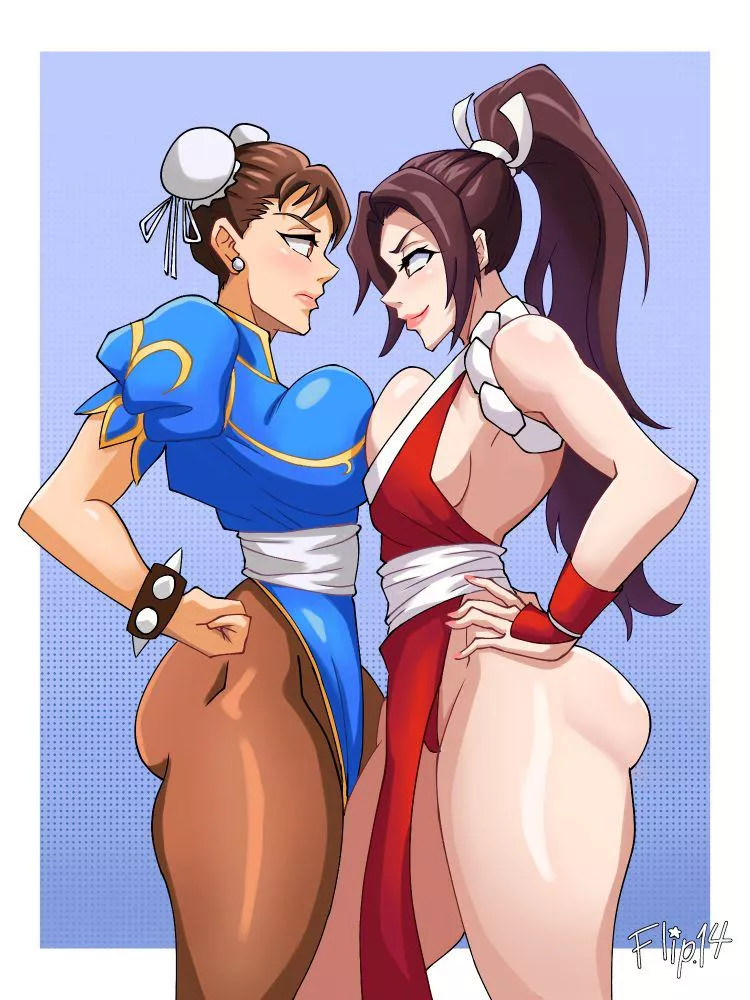 Chun Li and Mai face off, as usual (flip 14)