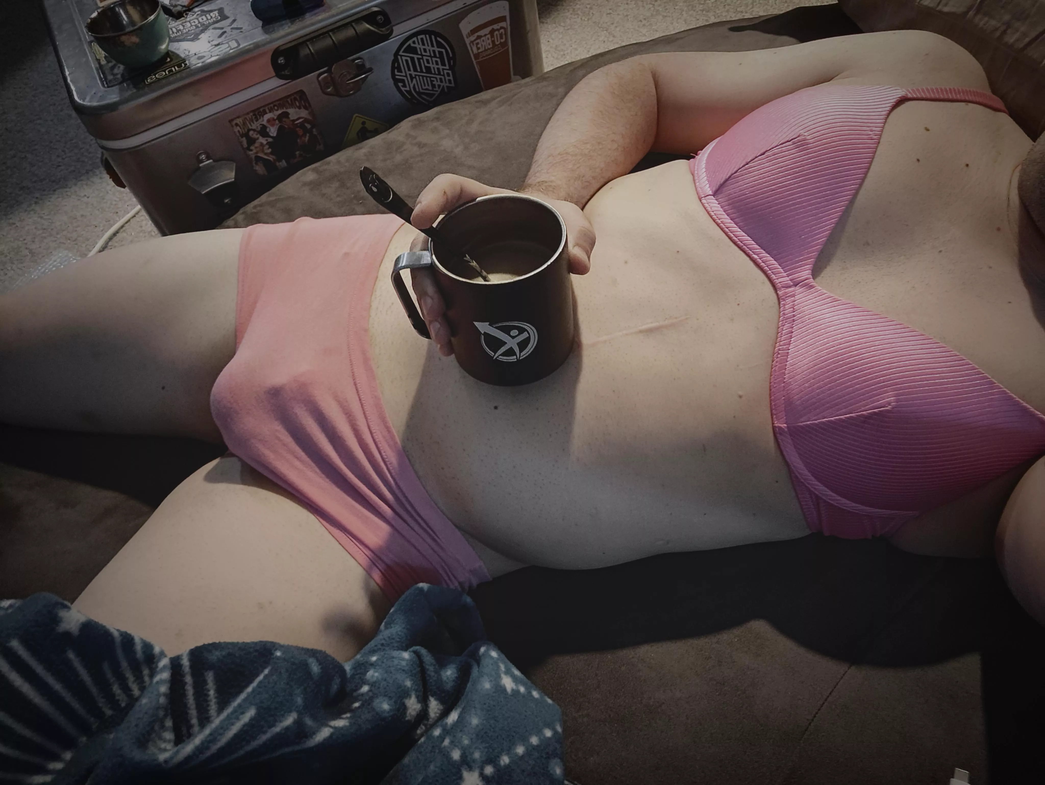 Dark rainy mornings require extra coffee. 