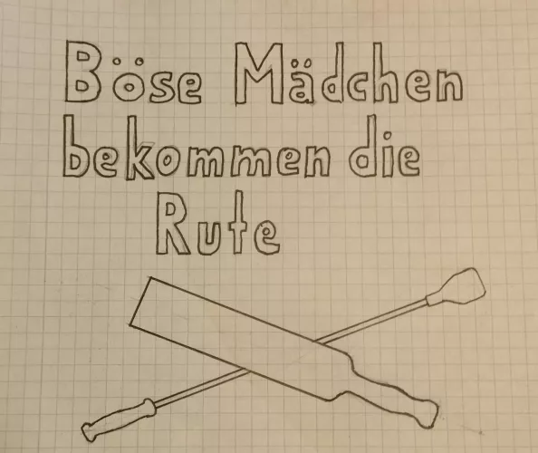 I designed a christmas sweater, translated it means: bad girls get the cane.