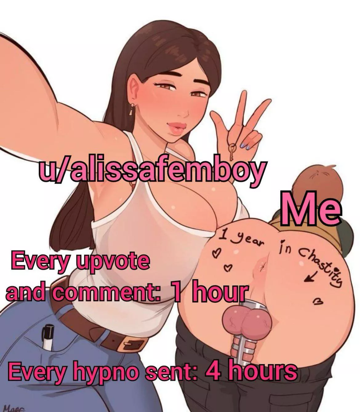 I have lost and been bitched by u/alissafemboy in C4, agreeing to far steeper stakes than I could handle against such a Goddess 😖 To help me become the biggest femboy slut of the subreddit she is making do everything in this post to make up for being 