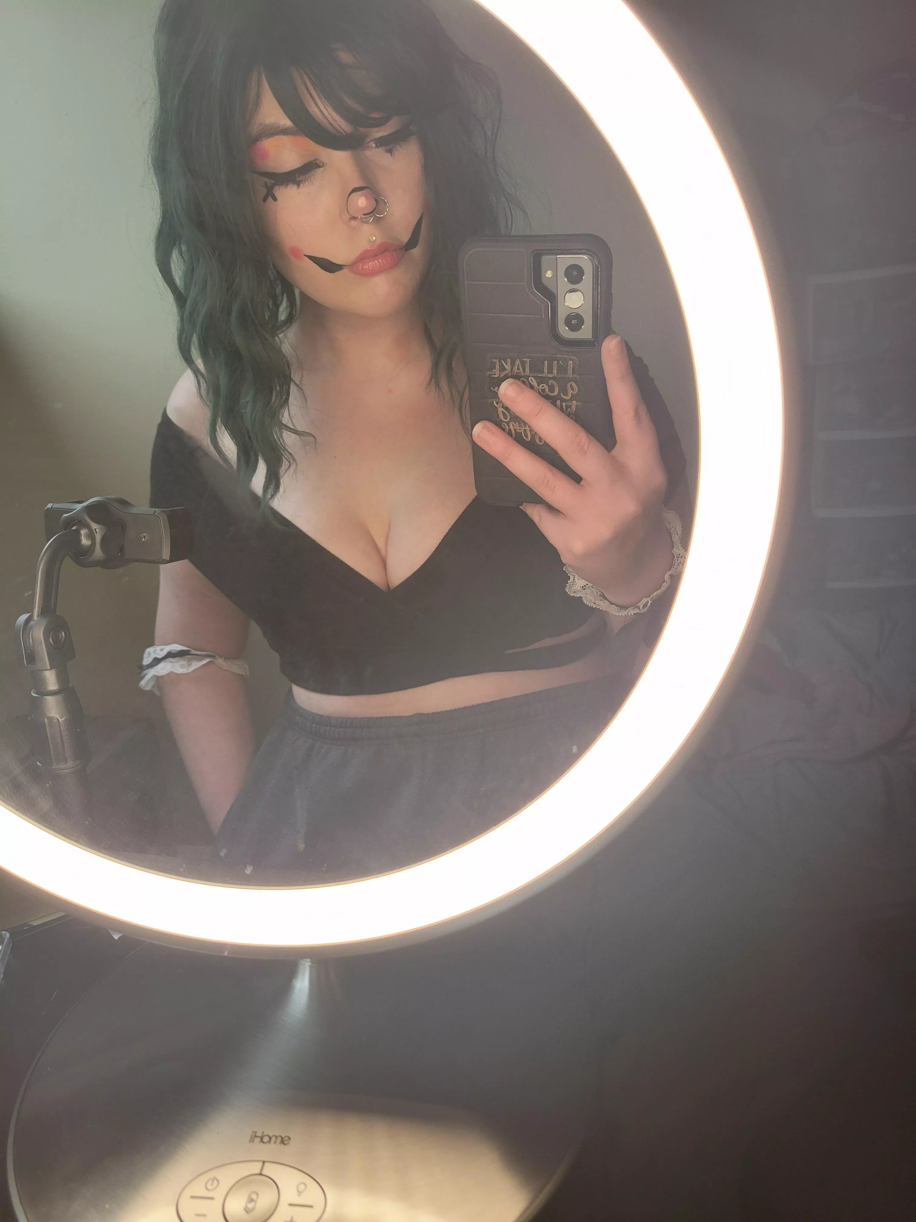 Just your average clown girl-halfway through makeup