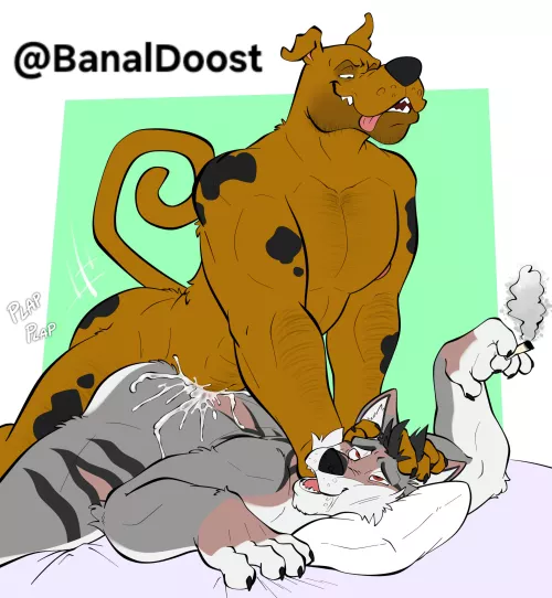 Scooby teaches Wynterhorn how to smoke. And how to bottom for him while they're at it... [MM](@BanalDoost)