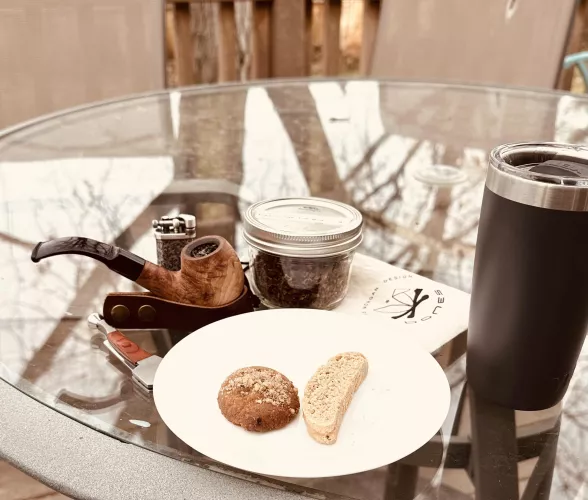 Sunday pipe and coffee