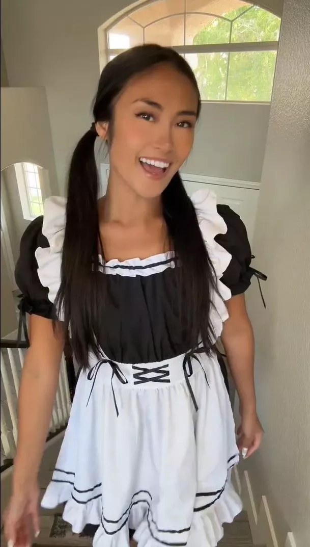 A youthful, attractive maid is at your service.