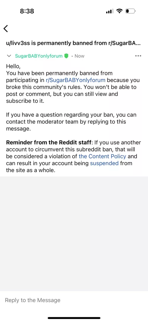 Anyone else get banned for no reason? Aww